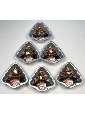 VTG Lot 6 WILTON Personal Size Christmas Tree CAKE PANS Molds 2105-1124 NWT NEW